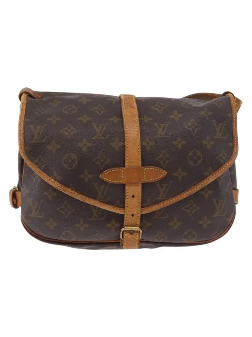 Authentic LOUIS VUITTON Monogram Saumur 30 Shoulder Bag M42256 LV